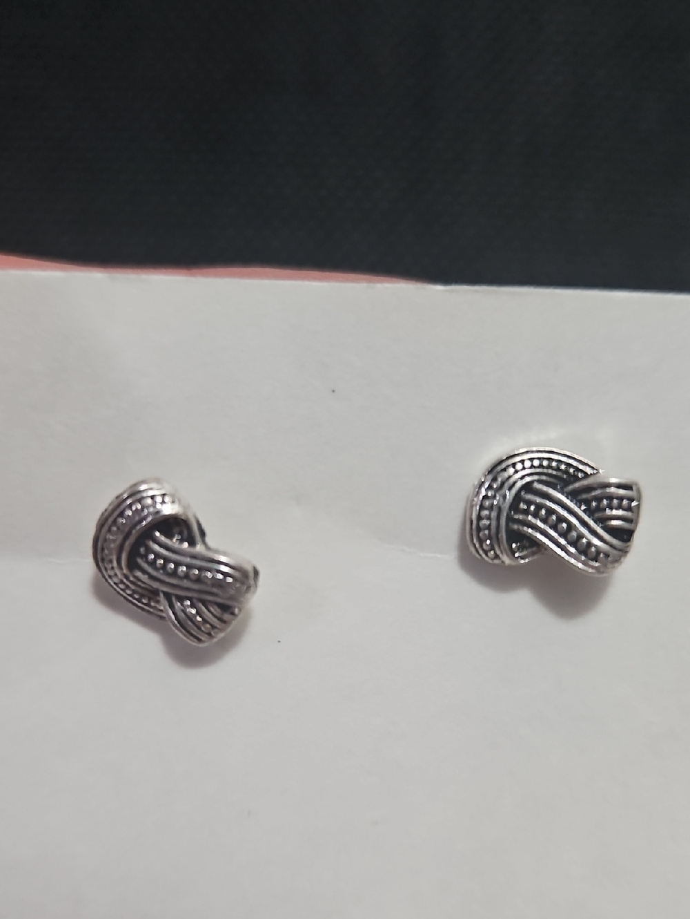 Silver Knot Stud Earrings